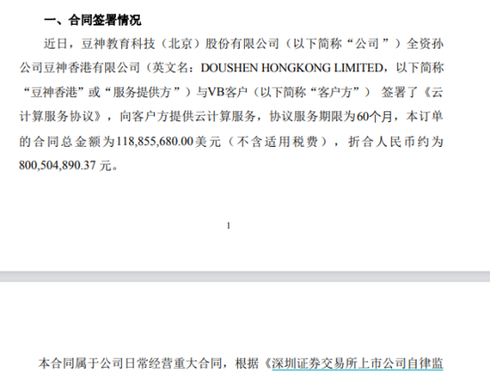 300010，公告8亿元云计算大单！股价近期涨超120%！