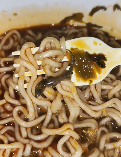 网友称吃康师傅酸菜牛肉面，吃到了疑似壁虎的不明异物