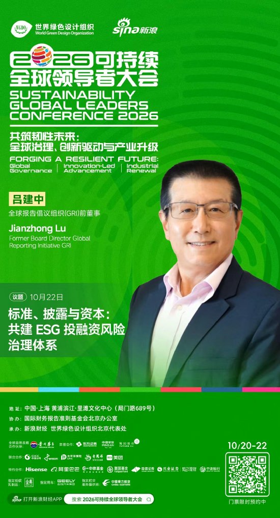 全球报告倡议组织前董事吕建中将出席2026可持续全球领导者大会