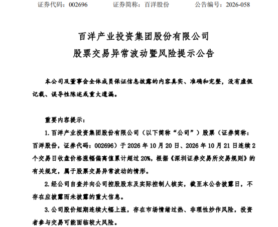 9天7涨停！002696，紧急提示：股价已严重偏离公司基本面